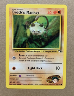 Brock's Mankey 67/132 Gym Heroes - Common Pokemon Card - NM/Mint - Image 1