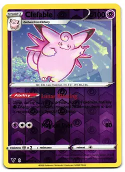 Clefable 064/185 - Vivid Voltage Rare Pokemon TCG Reverse Holo - M/LP Card - Image 1