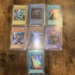 1996 Yu-Gi-Oh 7 Card Lot Blue Eyes White Dragon - Relinquished - Suijin - Image 1
