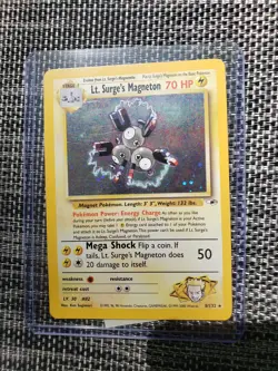 Pokemon TCG Lt. Surge's Magneton Gym Heroes 8/132 Holo Unlimited Holo Rare - MP - Image 1