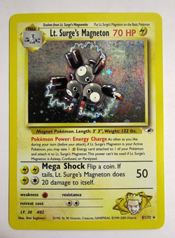 Pokemon TCG Lt. Surge's Magneton Gym Heroes 8/132 Holo Unlimited Rare NM - Image 1