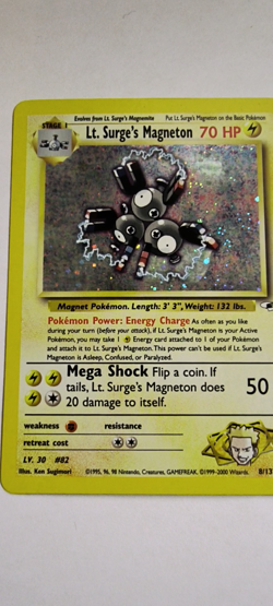 Pokemon TCG Lt. Surge's Magneton Gym Heroes 8/132 Holo Unlimited Rare NM - Image 2