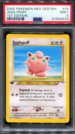 PSA 9 Pokemon 2002 1st Edition Neo Destiny Jigglypuff Uncommon #44 - Image 1
