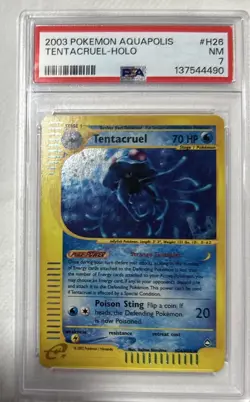 Pokemon 2003 Aquapolis Holo Rare Tentacruel #H26 PSA 7 Mint Condition - Image 1