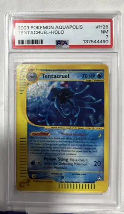 Pokemon 2003 Aquapolis Holo Rare Tentacruel #H26 PSA 7 Mint Condition - Image 2