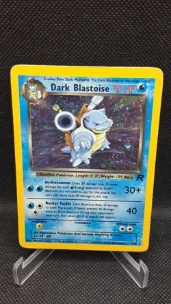 Pokemon Dark Blastoise 3/82 Team Rocket Holo Rare Vintage WOTC With SWIRL Rare! - Image 1