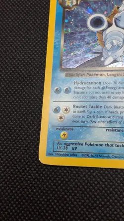 Pokemon Dark Blastoise 3/82 Team Rocket Holo Rare Vintage WOTC With SWIRL Rare! - Image 5