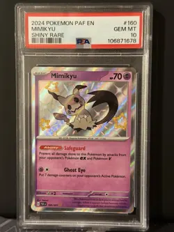 2024 POKEMON PAF EN-PALDEAN FATES BABY SHINY RARE #160 MIMIKYU PSA 10 GEM MINT - Image 3