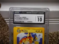 Raichu cgc 10 GEM MINT NON-HOLO Expedition 2002 E-Reader 61/165 psa card Pokem - Image 2