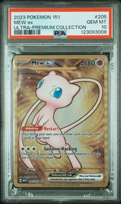 PSA 10 Mew Ex Scarlet & Violet Metal 205/165 GEM MINT Graded Pokemon Card P1 - Image 1