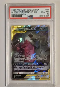 PSA 10 - Mega Sableye & Tyranitar GX - 126/236 Sun & Moon Unified Minds Pokemon - Image 1