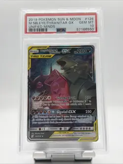 PSA 10 - Mega Sableye & Tyranitar GX - 126/236 Sun & Moon Unified Minds Pokemon - Image 1