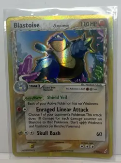 Pokemon TCG Blastoise Delta Species EX Crystal Guardians 2/100 Reverse Holo - Image 1