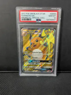 2017 POKEMON SM BLACK STAR PROMO #SM90 FULL ART/RAICHU GX PSA 10 - Image 1