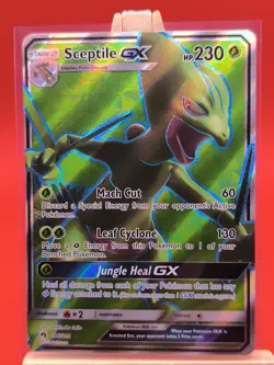 Sceptile GX 196/214 Lost Thunder Full Art Ultra Rare Holo Pokemon Card - Image 1