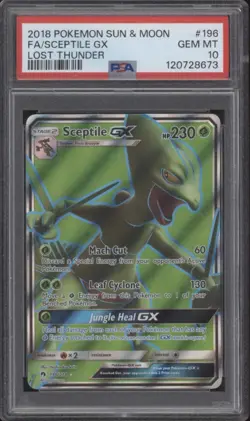 Sceptile GX Pokemon Lost Thunder Full Art #196 PSA 10 - Image 1