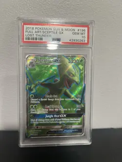 2018 Pokemon Lost Thunder Sceptile Gx Full Art PSA 10 Gem Mint #196 - Image 1