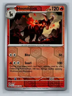 Pokemon Houndoom SV: Shrouded Fable 008/064 Light Play LP Reverse Holo - Image 1