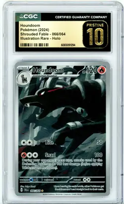 CGC Pristine 10 Pokemon TCG Houndoom 066/064 Sv: Shrouded Fable Holo IR (2024) - Image 1