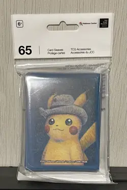 Van Gogh Museum x Pokemon Card Sleeves Pikachu with Grey Felt Hat (65 Sleeves) - Image 1