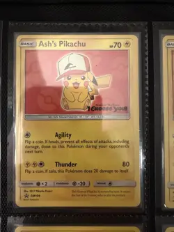 Ash's Pikachu Set 2017 Promo Card Pokemon 'I Choose You' Movie SM108-114 NM/M - Image 3