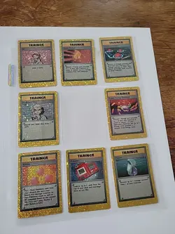 Lot of 8 Holo Trainer Pokemon Sticker Cards Nintendo 1999 - Image 1