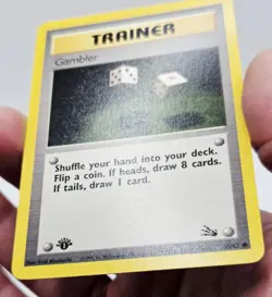 Gambler 60/62 Pokemon Card Fossil Set 1st Edition Common 1999 Trainer WOTC - Image 3