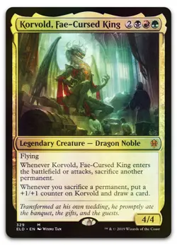 Korvold, Fae-Cursed King #329 (Foil) (NM) Throne of Eldraine ELD Magic MTG - Image 1