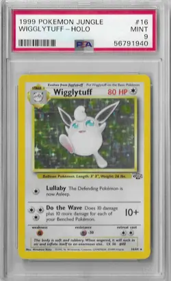 PSA 9 MINT Wigglytuff 16/64 Jungle Holo 1999 WOTC Pokemon Card TCG - Image 1