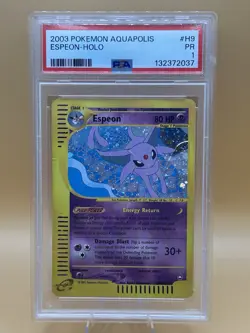 2003 Pokemon Aquapolis Espeon Holo #H9 PSA PR 1 - Image 1