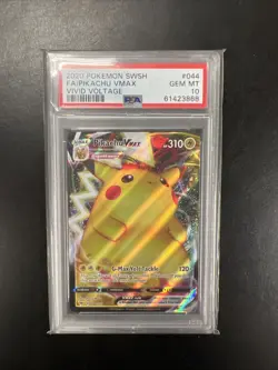 2020 Pokemon Pikachu Vmax Vivid Voltage 044/185 PSA 10 - Image 1