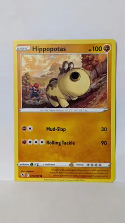 2 Corner Square Cut - Hippopotas 79/189 - Error Misprint - Pokemon TCG - Image 1