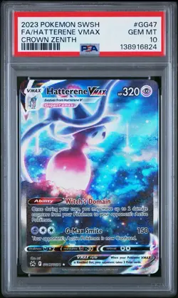 2023 Pokemon Hatterene VMAX #GG47 Crown Zenith PSA 10 Gem Mint - Image 1