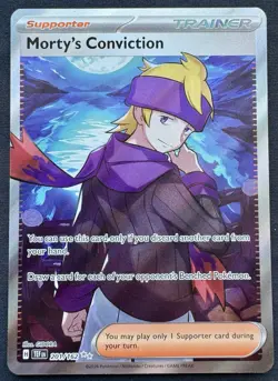 Morty's Conviction 201/162 Pokemon Temporal Forces Full Art Ultra Rare Trainer - Image 1