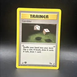 Pokemon TCG Gambler Fossil 60/62 Regular 1st Edition Common - Image 1