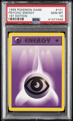 1999 POKEMON BASE SET 1ST EDITION #101 PSYCHIC ENERGY PSA 10 - Image 1