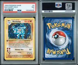 1999 Pokemon TCG Machamp Base Set 8/102 Holo Rare 1st Edition PSA 7 - Image 3