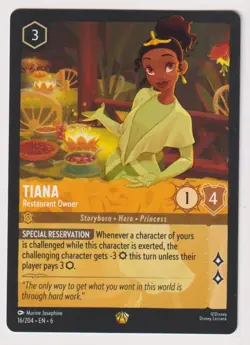 Tiana Disney Lorcana Restaurant Owner 16/204 Legendary Azurite Sea - Image 1