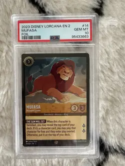 PSA 10 Disney Lorcana EN 2 Mufasa - Betrayed Leader 14/204 Legendary *FOIL* - Image 1