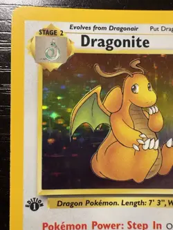 Pokemon Card Fossil Dragonite Holo First Edition #4/62 NM Condition - Image 2