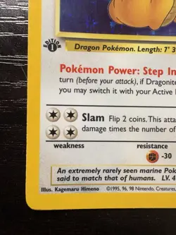 Pokemon Card Fossil Dragonite Holo First Edition #4/62 NM Condition - Image 5