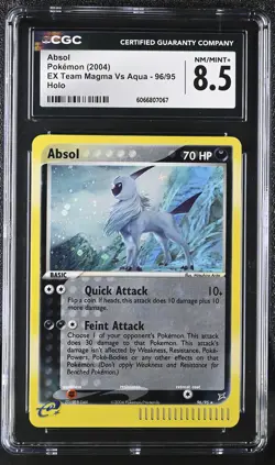 CGC 8.5 Absol 2004 EX Team Magma Vs Aqua 96/95 Holo Pokemon Card - Image 1