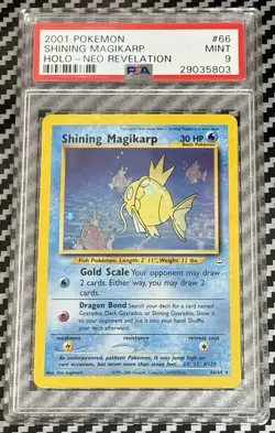2001 Pokemon Unlimited Neo Revelation # 66 Shining Magikarp Holo PSA 9 Card MINT - Image 1