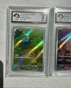 Pokemon Card Bulbasaur Charmander Squirtle AR 166 168 170/165 sv2a 151 Japanese - Image 2