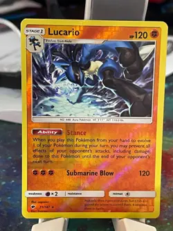 POKEMON LUCARIO 71/147 RARE REVERSE HOLOFOIL BURNING SHADOWS NM CARD - Image 1
