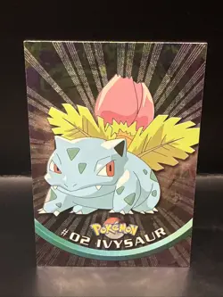 Pokemon Topps Series 1 Holo Ivysaur 02 Near Mint -Holo Card- Black Logo - Image 1