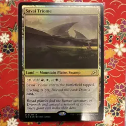 Savai Triome Ikoria Foil Land Rare Red White Black 253/274 MTG - Image 1