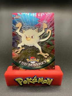 2000 TOPPS CHROME POKEMON TV ANIMATION # 56 MANKEY - Image 1