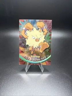 Pokemon #57 PRIMEAPE 1999 TOPPS TV Animation Rare Holo Foil - Image 1
