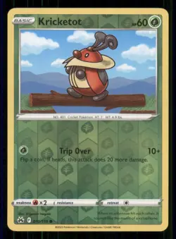 Kricketot Crown Zenith #010/159 Common Reverse Holo Pokemon LP - Image 1